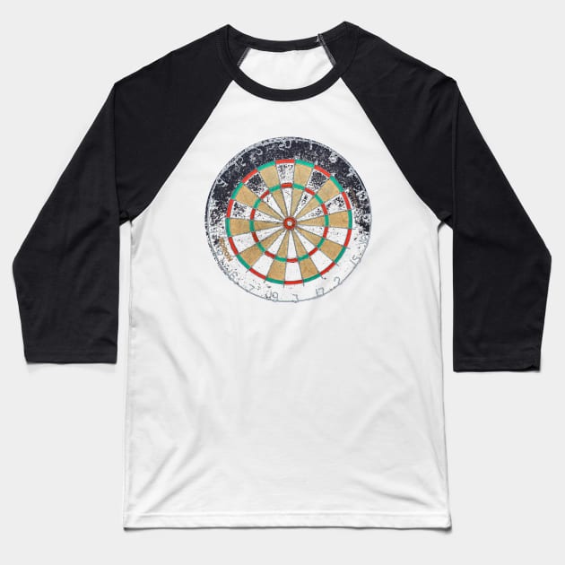 Distressed dartboard Baseball T-Shirt by soitwouldseem